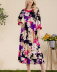 Celeste Full Size Floral Ruffled Midi Dress