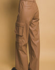 Love Tree PU Leather Cargo Pants