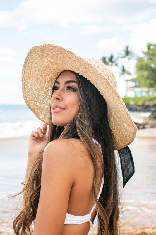 Bow Accent Peasant Sun Hat - Online Only