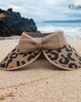 Leopard Bow Roll Up Sun Visor Hat