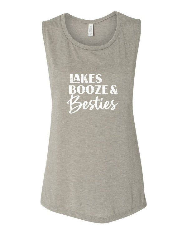 Lakes Booze and Besties Bella Canvas Tank