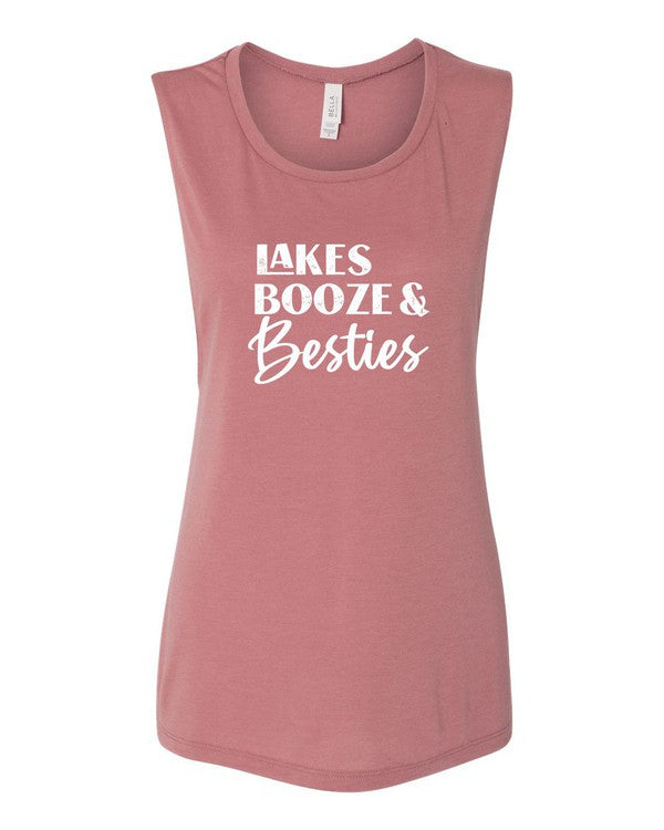 Lakes Booze and Besties Bella Canvas Tank