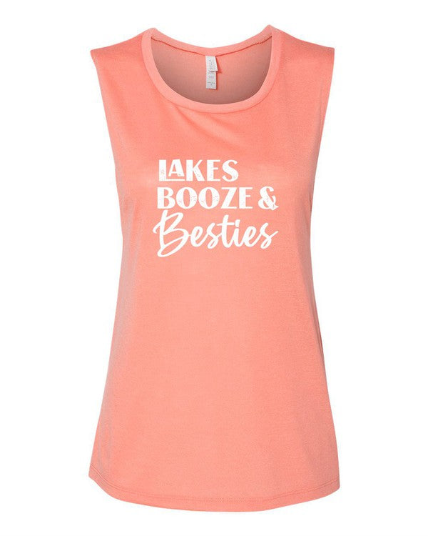 Lakes Booze and Besties Bella Canvas Tank