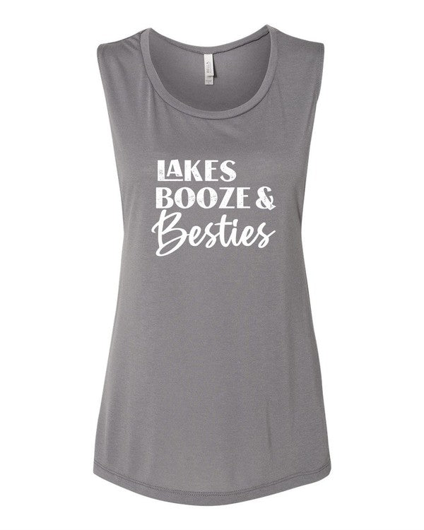 Lakes Booze and Besties Bella Canvas Tank