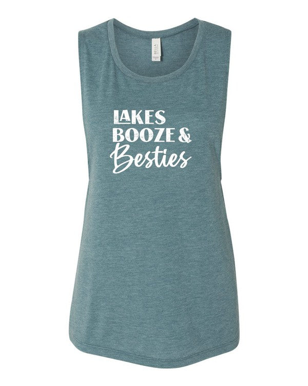 Lakes Booze and Besties Bella Canvas Tank