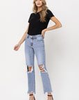 VERVET by Flying Monkey Super High Rise 90's Straight Crop Jeans