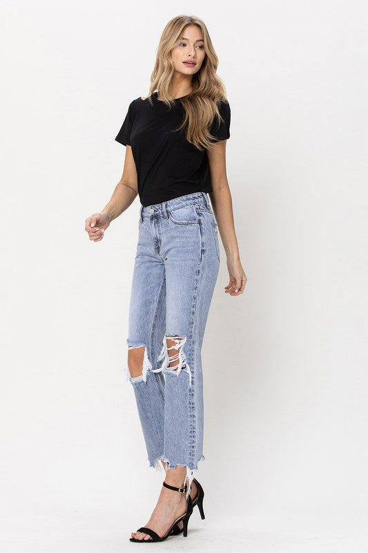 VERVET by Flying Monkey Super High Rise 90&#39;s Straight Crop Jeans