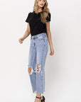 VERVET by Flying Monkey Super High Rise 90's Straight Crop Jeans