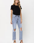 VERVET by Flying Monkey Super High Rise 90's Straight Crop Jeans