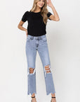 VERVET by Flying Monkey Super High Rise 90's Straight Crop Jeans