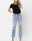 VERVET by Flying Monkey Super High Rise 90's Straight Crop Jeans