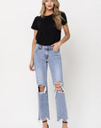 VERVET by Flying Monkey Super High Rise 90's Straight Crop Jeans