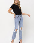 VERVET by Flying Monkey Super High Rise 90's Straight Crop Jeans