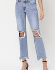 VERVET by Flying Monkey Super High Rise 90's Straight Crop Jeans