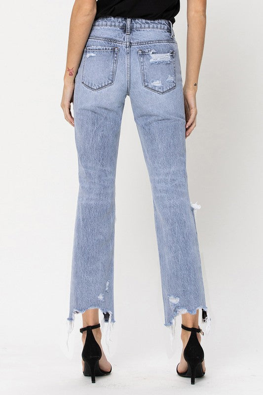 VERVET by Flying Monkey Super High Rise 90&#39;s Straight Crop Jeans