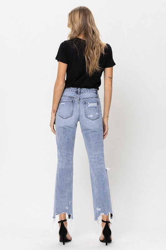 VERVET by Flying Monkey Super High Rise 90&#39;s Straight Crop Jeans