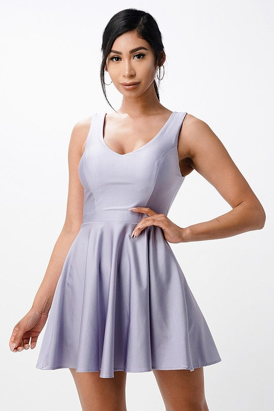 La Scala Sleeveless Dalia Flared Tricot Dress