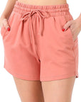 Zenana French Terry Drawstring Shorts - Online Only