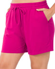 Zenana Plus French Terry Shorts - Online Only