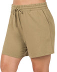 Zenana Plus French Terry Shorts - Online Only