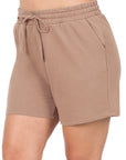 Zenana Plus French Terry Shorts - Online Only