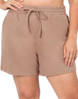 Zenana Plus French Terry Shorts - Online Only