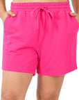 Zenana Plus French Terry Shorts - Online Only