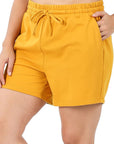 Zenana Plus French Terry Shorts - Online Only