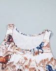 Western Horse Scoop Neck Tank Top
