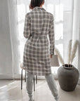 Hope Horizon Rodeo Plaid Print Button Shirt Midi Dress