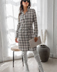 Hope Horizon Rodeo Plaid Print Button Shirt Midi Dress