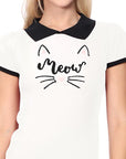 Meow Cat Jacquard Cap Sleeve Pullover Sweater