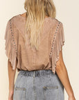 Studded Flutter Sleeve T-shirt - Online Only