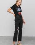 Insane Gene High Rise Premium Straight Jeans Black Denim