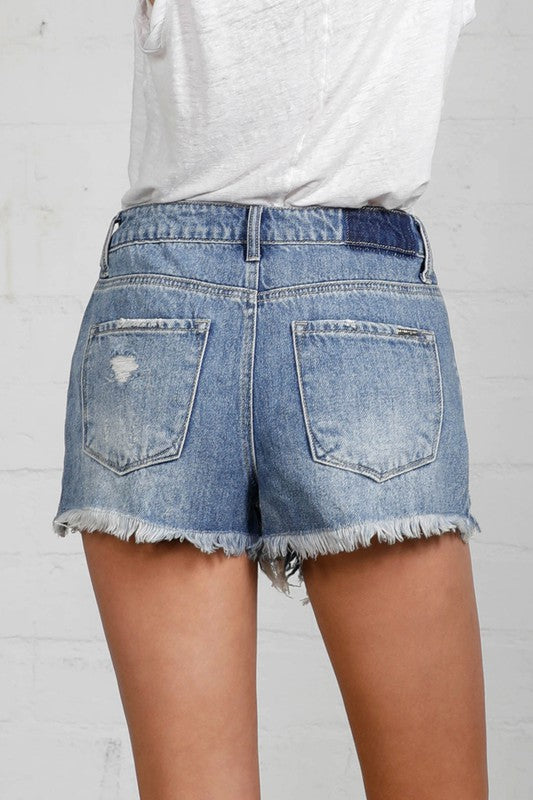 Insane Gene High Rise Destroyed Denim Shorts