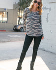 e Luna Camouflage Henley Top