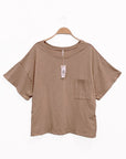 Fabina Pocket Oversized Crop Tee