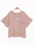 Fabina Pocket Oversized Crop Tee