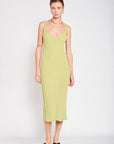 Emory Park V-Neck Ribbed Midi Dress with Open Back