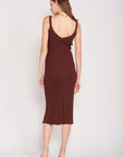 Emory Park V-Neck Ribbed Midi Dress with Open Back