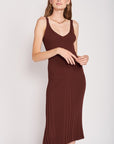 Emory Park V-Neck Ribbed Midi Dress with Open Back