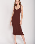 Emory Park V-Neck Ribbed Midi Dress with Open Back