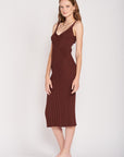 Emory Park V-Neck Ribbed Midi Dress with Open Back