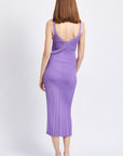 Emory Park V-Neck Ribbed Midi Dress with Open Back