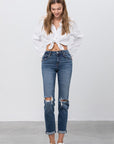 Denim Lab USA Ripped Boyfriend Jeans