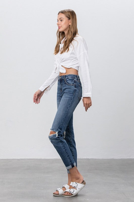 Denim Lab USA Ripped Boyfriend Jeans