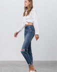 Denim Lab USA Ripped Boyfriend Jeans