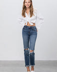 Denim Lab USA Ripped Boyfriend Jeans