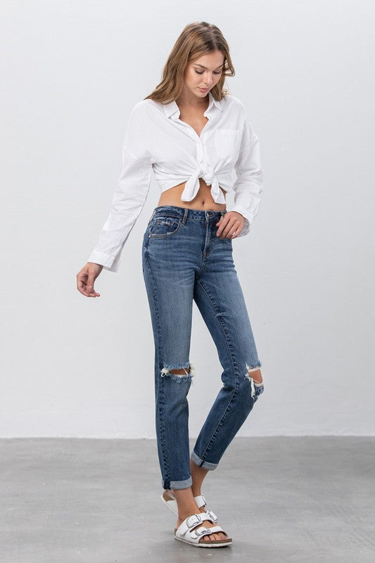 Denim Lab USA Ripped Boyfriend Jeans