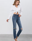 Denim Lab USA Ripped Boyfriend Jeans